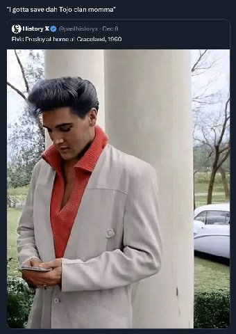 gotta save dah Tojo clan momma" History Elvis Presley at home at Graceland, 1960 4 А rod и 7 к