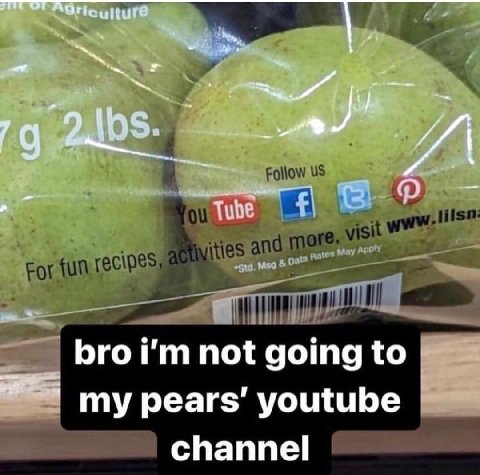 bro not going to my pears’ youtube channel