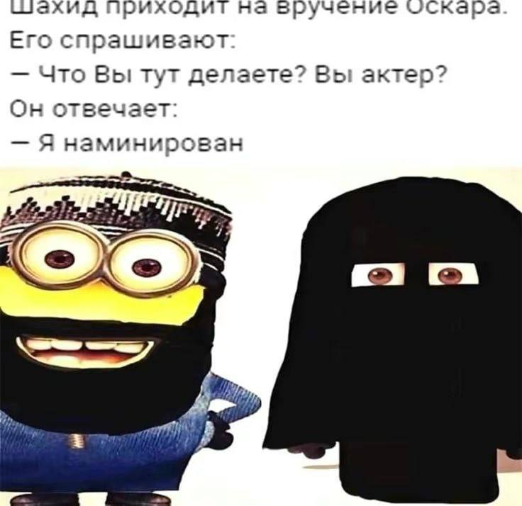 шахид приходит на вручение оскара. Его спрашивают: Что Вы тут делаете? Вы актер? Он отвечает: Я наминирован
