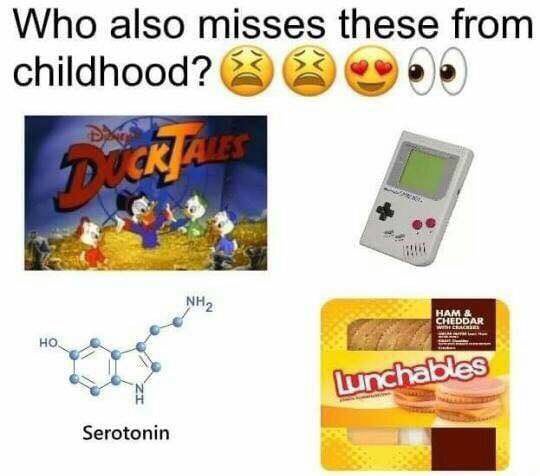 Who also misses these from childhood? (5) 4 CHEDD, Serotonin