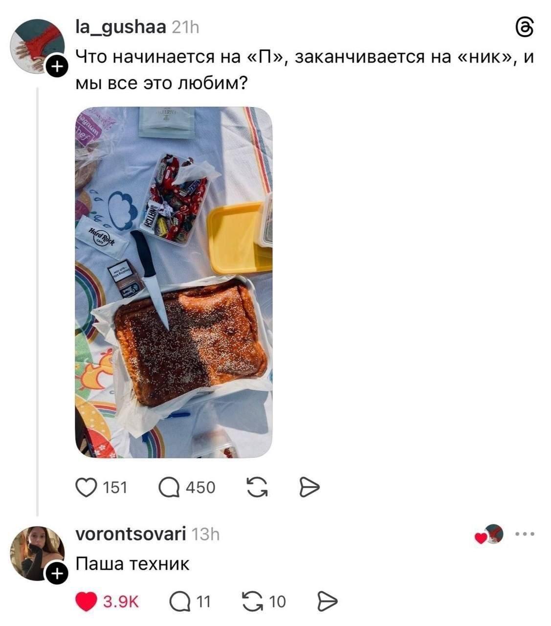 la_gushaa Что начинается на заканчивается на «ник», и мы все это любим? 151 450 vorontsovari Паша техник