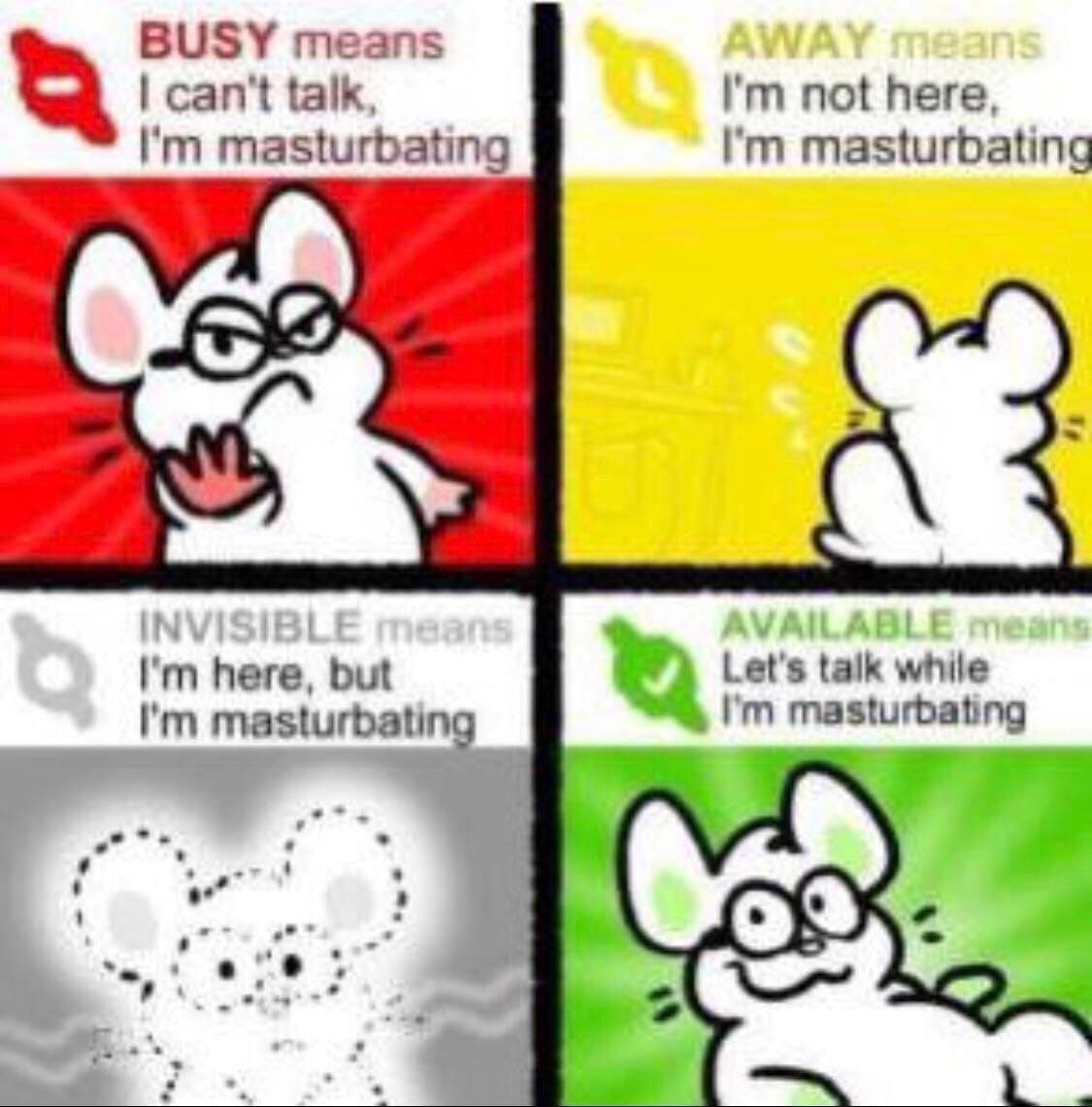 BUSY means can't talk, not here, masturbating masturbating here, but Let's talk while masturbating masturbating 4