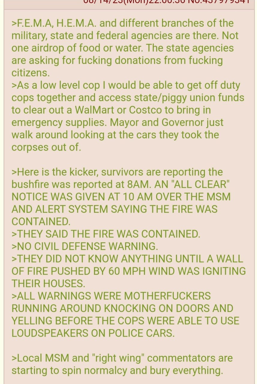 >F.E.M.A, Н.Е.М.А. and different branches of the military, state and federal agencies are there. Not one airdrop of food or water. The state agencies are asking for fucking donations from fucking citi
