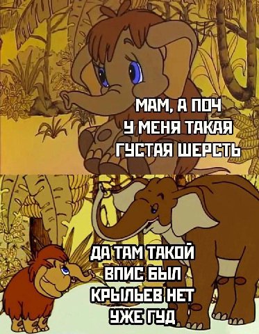MAM, А ПОЧ У МЕНЯ ТАКАЯ ГУСТАЯ ШЕРСТЬ TAM. ТАКОЙ БЫЛ КРЫЛЬЕВ НЕТ A