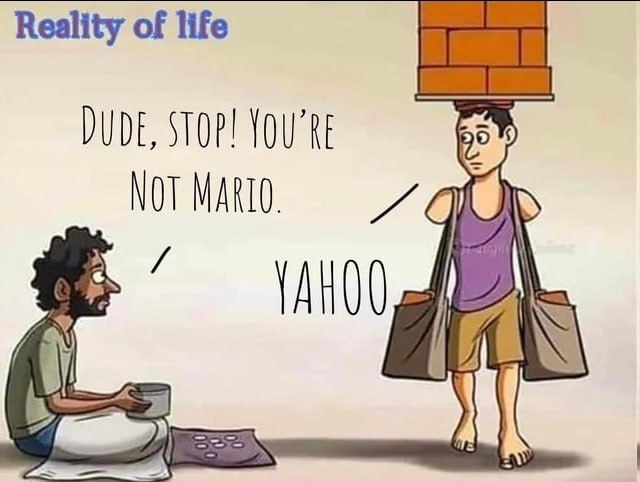 Reality of life DUDE, STOP! YOU'RE NOT MARIO. 7. 0 i