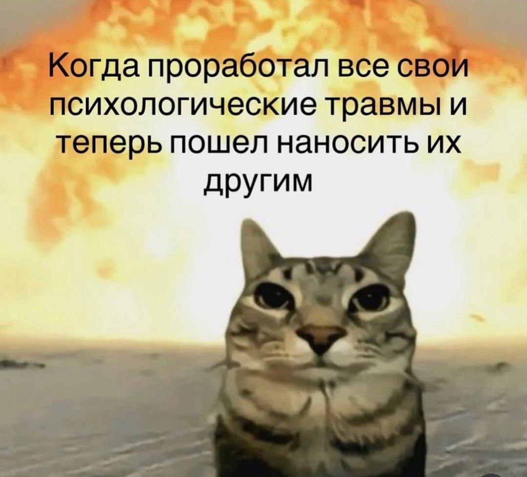 проработал все свои психологические травмы и теперь пошел наносить другим