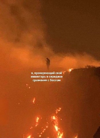 я, проверяющий свой инвентарь в середине сражения с боссом