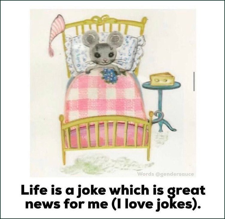 Life is a joke which is great news for me (I love jokes).