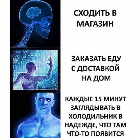 СХОДИТЬ В МАГАЗИН ЗАКАЗАТЬ ЕДУ С ДОСТАВКОЙ НА ДОМ КАЖДЫЕ 15 МИНУТ ЗАГЛЯДЫВАТЬ В ХОЛОДИЛЬНИК В НАДЕЖДЕ, ЧТО ТАМ ЧТО-ТО ПОЯВИТСЯ