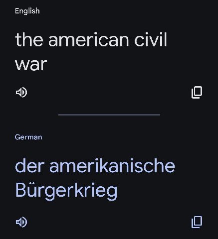 English the american civil War Сегтап der amerikanische Burgerkrieg