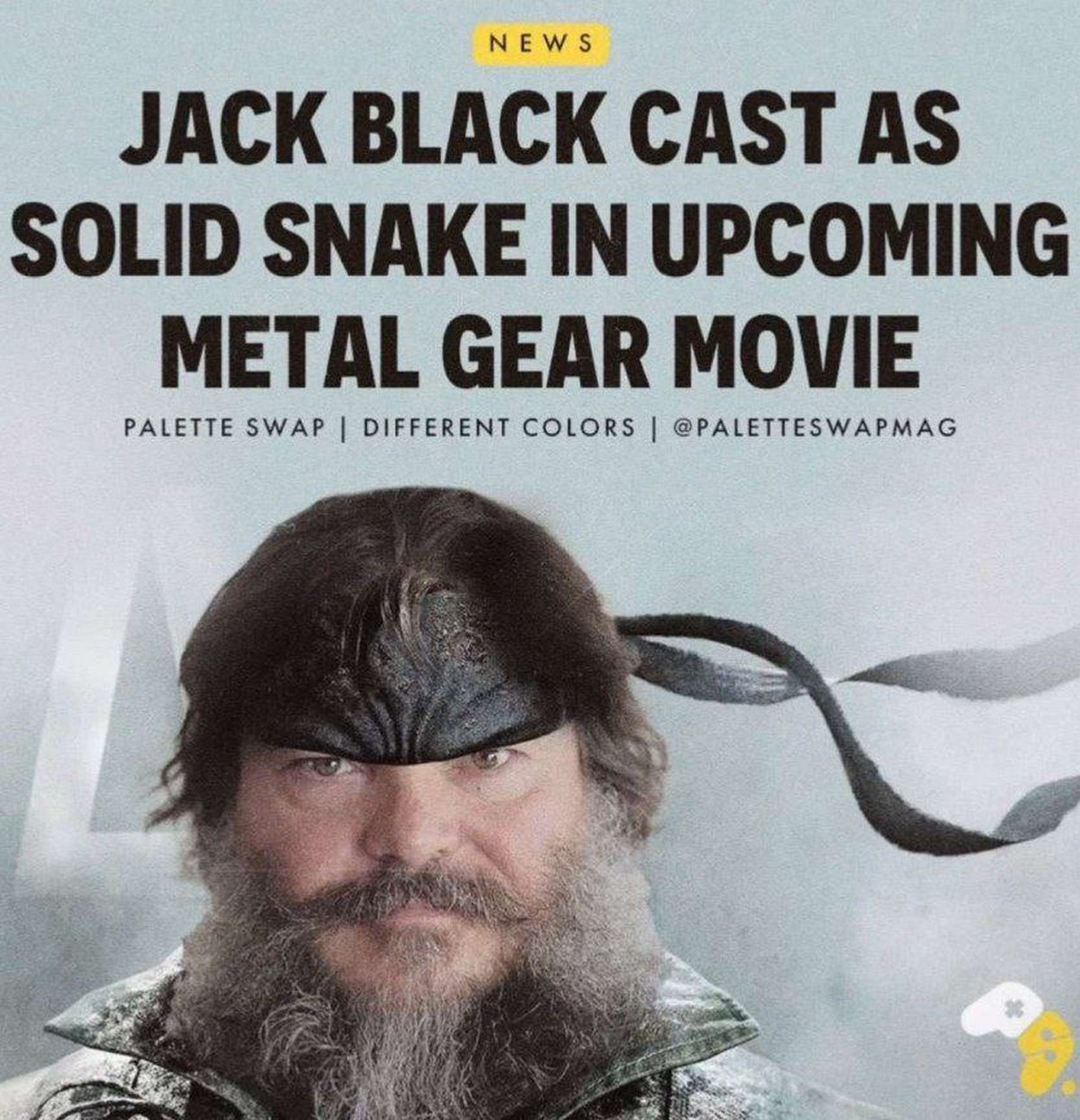 МЕМ 5 JACK BLACK CAST AS SOLID SNAKE IN UPCOMING METAL GEAR MOVIE PALETTE SWAP DIFFERENT COLORS @PALETTESWAPMAG