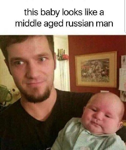 this baby looks like а middle aged russian man