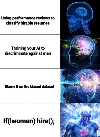 Using performance reviews to classify hirable resumes Training your to discriminate against men 7 SEM Blame it onthe Мазед 4 4 hire(); и 25 Я в.