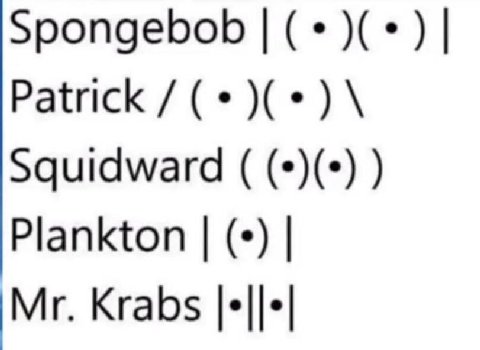 Spongebob Patrick Squidward Plankton Krabs
