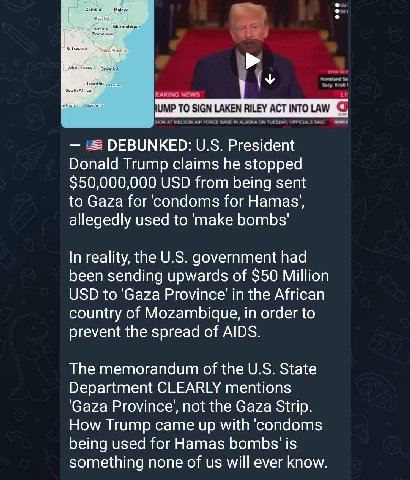 у TO SIGN LAKEN RILEY ACT INTO LAW DEBUNKED: President Donald Trump claims he stopped $50,000,000 USD from being sent to Gaza for for Hamas’, allegedly used to 'make bombs' In reality, the government 