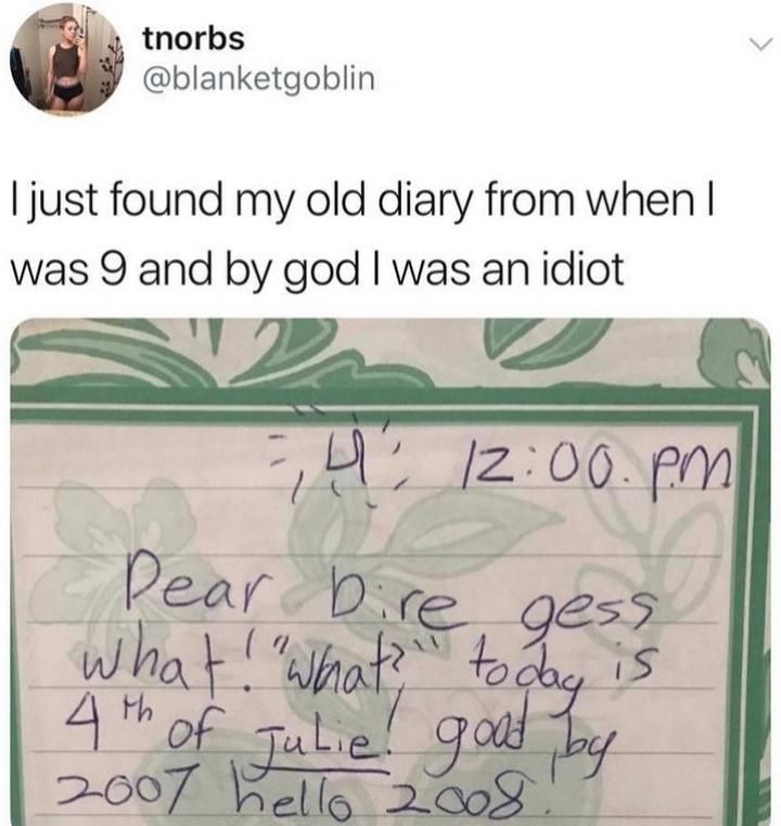 tnorbs @blanketgoblin just found my old diary from when was 9 and god was an idiot