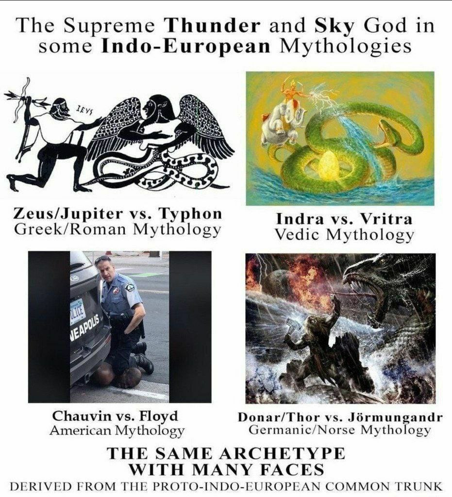 The Supreme Thunder and Sky God in some Indo-European Mythologies Zeus/Jupiter Typhon Greek/Roman Mythology peti Chauvin Floyd Donar/Thor American Mythology Germanic/Norse Mythology THE SAME ARCHETYPE