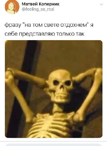 Матвей Коперник @feeling_so_real фразу "на TOM свете отдохнем" я себе представляю только так У и