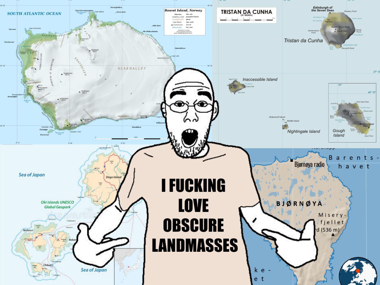 of SOUTH ATLANTIC OCEAN Bouvet Island, Norway TRISTAN СУМНА the Sover Seas Tristan Cunha Inaccessible Island Nightingale Island Gough Island radio havet Sea of Japan FUCKING UNESCO Global ark LOWE Mis