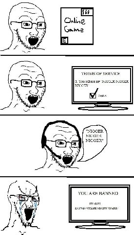 $60 me TERMS OF SERVICE 1. You will not say "NIGGER NIGGER NIGGER" у Газтее "NIGGER NIGGER NIGGER" a YOU ARE BANNED REASON: и SAYING "NIGGER NIGGER NIGGER"