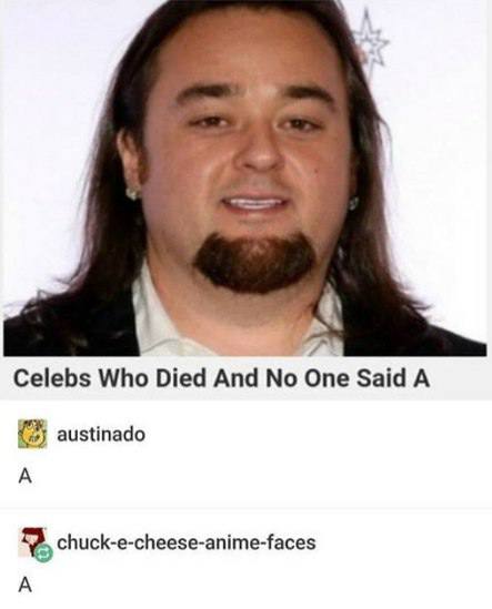 Celebs Who Died And No One Said A austinado A chuck-e-cheese-anime-faces A