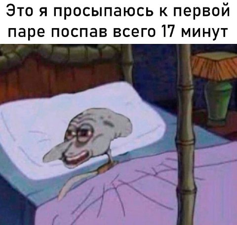 Это я просыпаюсь к первой паре поспав всего 17 минут