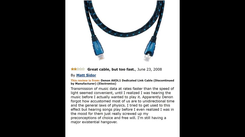 Denon AKDLI Dedicated Link Cable (Discontinued by Manufacturer) (Electronics) Transmission of music data at rates faster than the speed of light seemed convenient, until I realized I was hearing the m