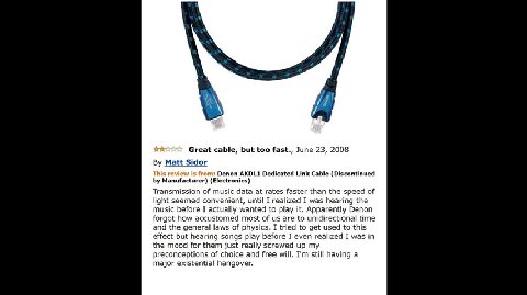 Denon AKDLI Dedicated Link Cable (Discontinued by Manufacturer) (Electronics) Transmission of music data at rates faster than the speed of light seemed convenient, until I realized I was hearing the m