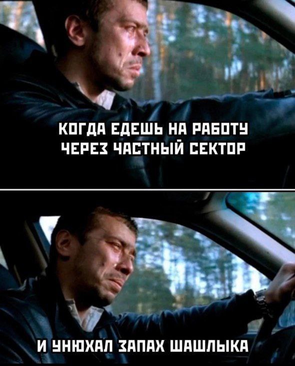 КОГДА ЕДЕШЬ НА РАБОТУ ЧЕРЕЗ ЧАСТНЫЙ СЕКТОР И УНЮХАЛ ЗАПАХ ШАШЛЫКА