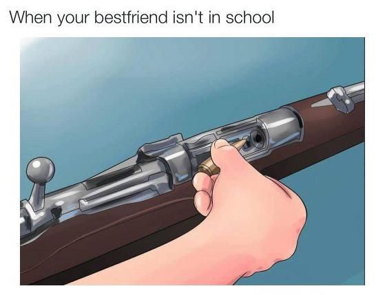 When your bestfriend isn't in school