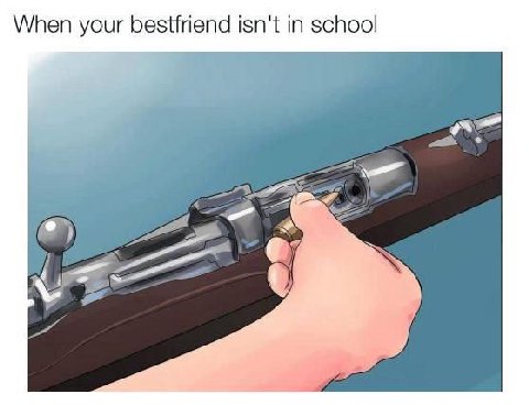 When your bestfriend isn't in school