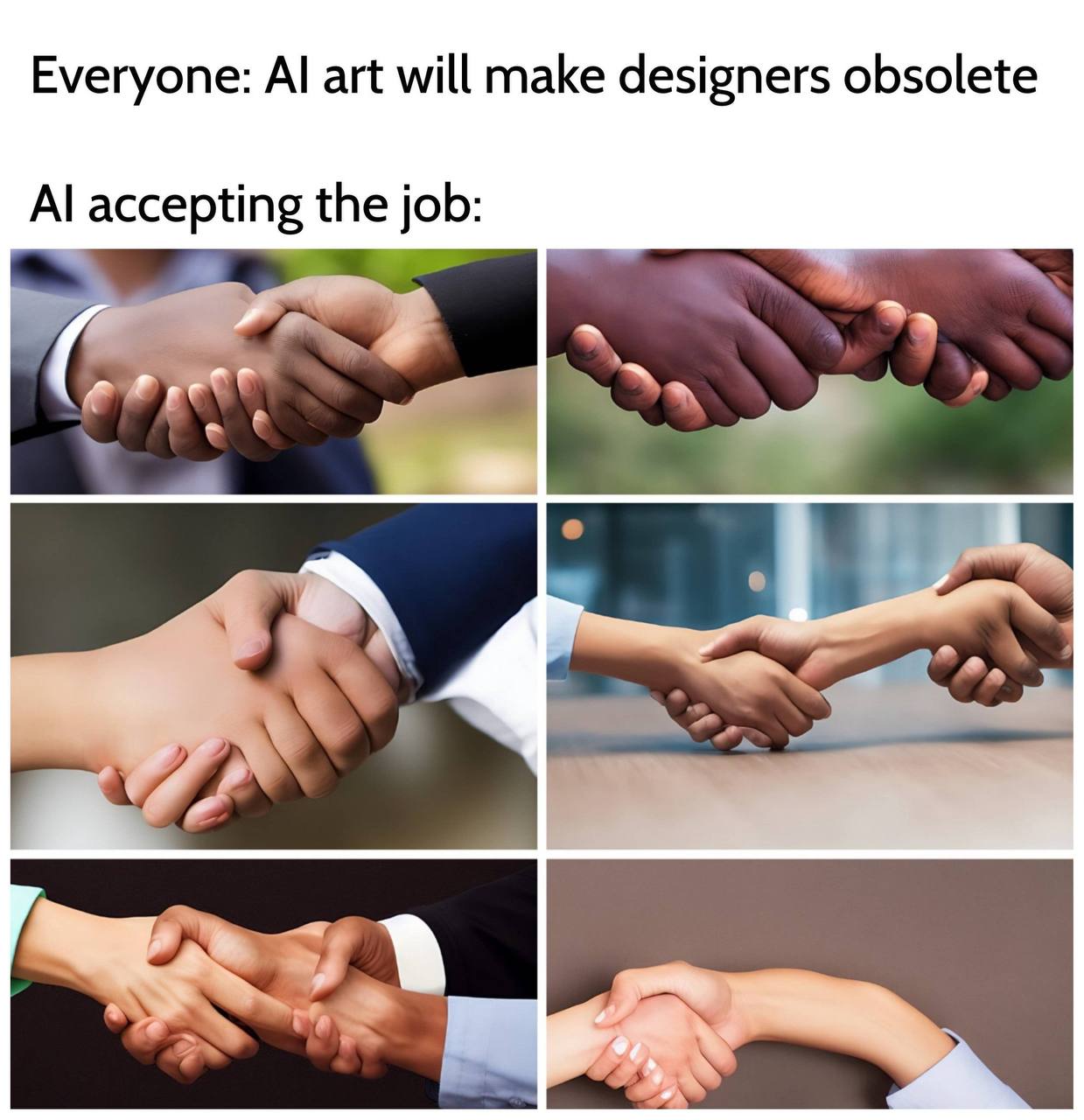 Everyone: art will make designers obsolete accepting the job: