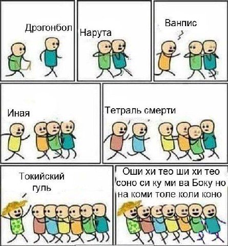 Дрэгонбол Ванпис Нарута Иная Тетраль смерти Оши тео тео тео тео Токийский соно Боку но гуль на коми толе коли коно <4)