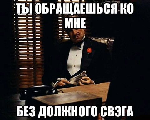 ТЫ ОБРАЩАЕШЬСЯ МНЕ БЕЗ ДОЛЖНОГО СВЭГА