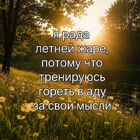 a яярад летней жаре, потому что _тренируюсь ‘гореть’ В. аду. за свои МЫСЛИ