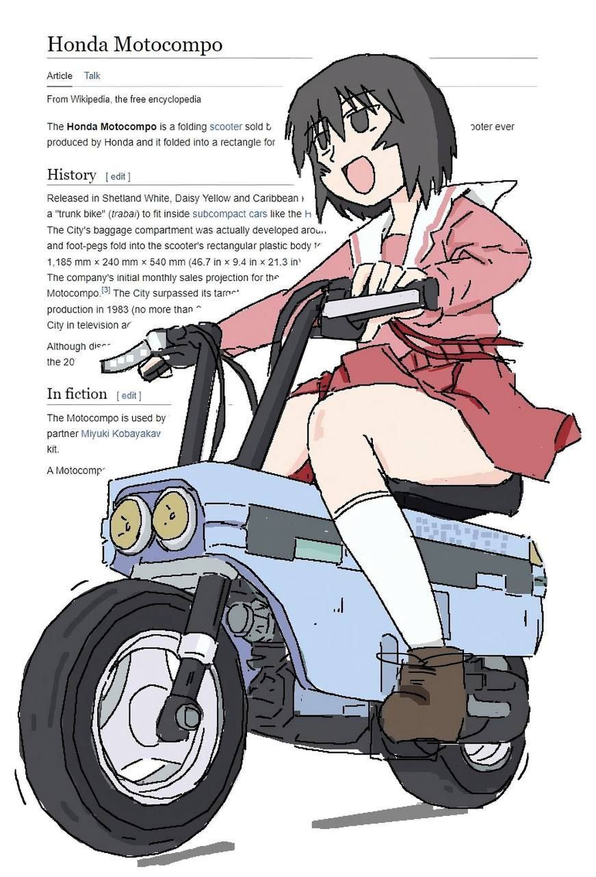 Honda Motocompo Article Так From Wikipedia, the free encyclopedia rss AN The Honda Motocompo is a folding эо{ег ever produced Honda and it folded into a rectangle for History [edit] Released in Shetla
