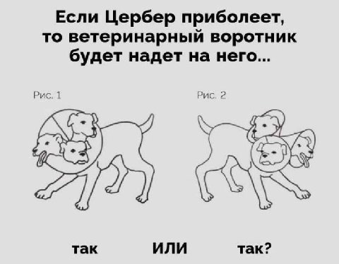 Если Цербер приболеет, то ветеринарный воротник будет надет на него... Рис. 1 Рис. 2 так ИЛИ так?