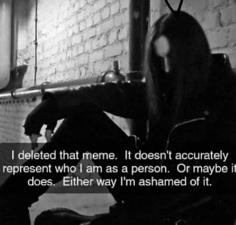 я a и deleted that meme. It doesn't accurately represent who а регзоп Or maybe it does. way ashamed of И.