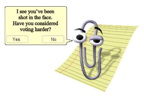 I see you’ve been shot in the face. Have you considered