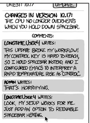 CHANGES IN VERSION THE CPU NO LONGER OVERHEATS WHEN YOU HOLD DOWN SPACEBAR. COMMENTS: THIS BROKE WORKFLOW! My CONTROL KEY 15 HARD 50 I SPACEBAR INSTEAD, AND I CONFIGURED EMACS ТО INTERPRET A RAPID TEM