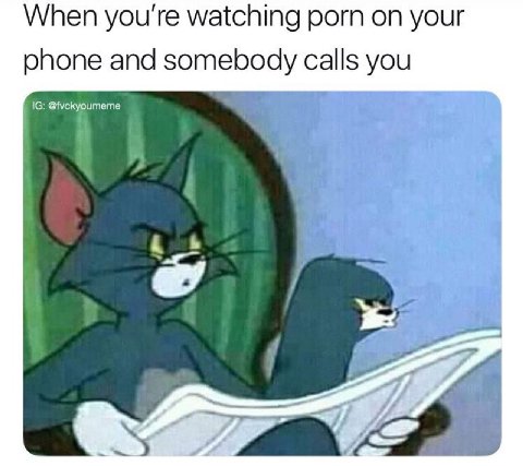 When you're watching porn on your and somebody calls you @fvckyoumeme 7