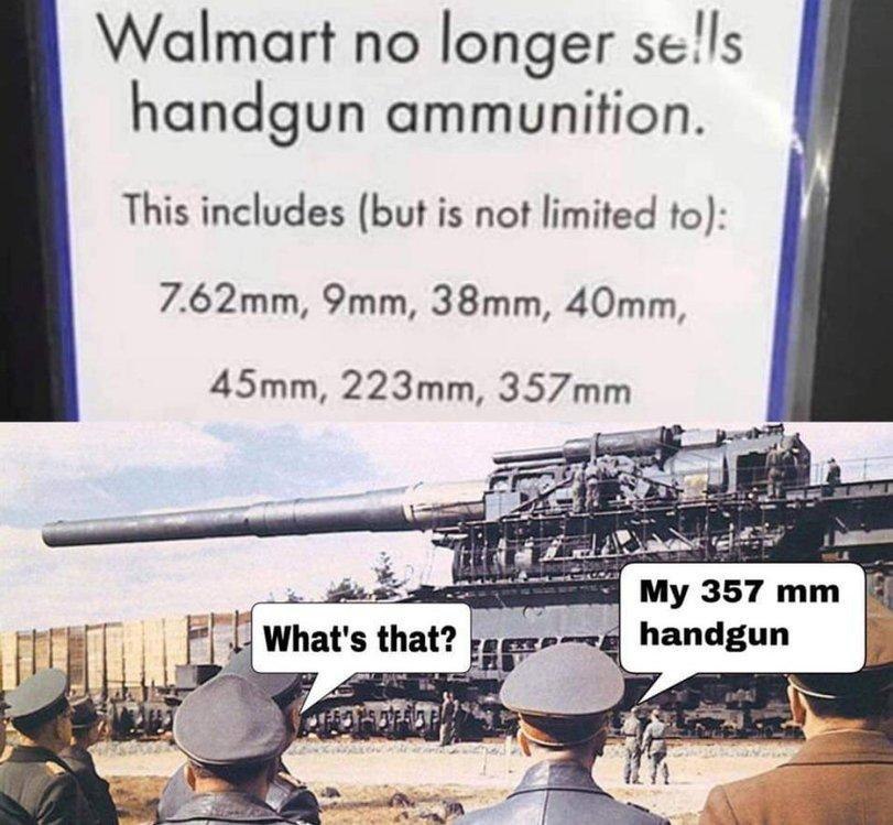 Walmart no longer se!!s handgun ammunition. This includes (but is not limited to): My 357 i