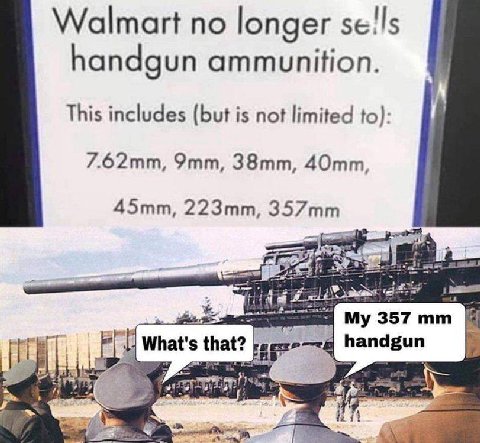 Walmart no longer se!!s handgun ammunition. This includes (but is not limited to): My 357 i