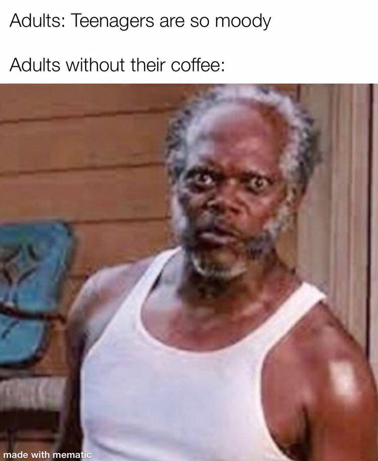 Adults: Teenagers are moody Adults without their coffee: made with тета