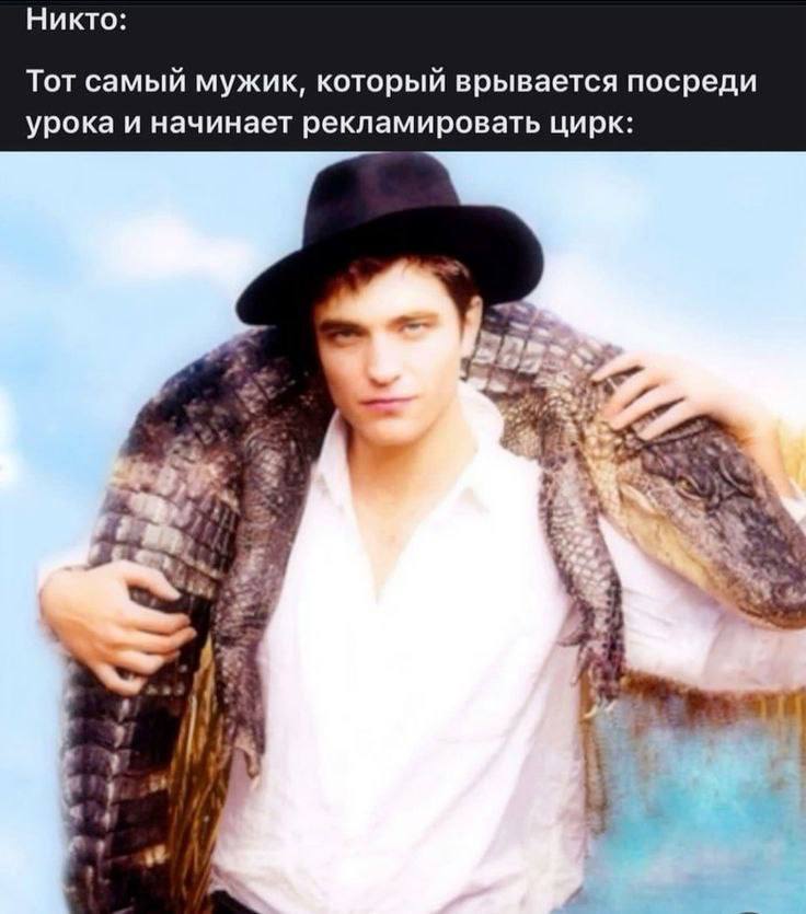Никто: Тот самый мужик, который врывается посреди урока и начинает рекламировать цирк: