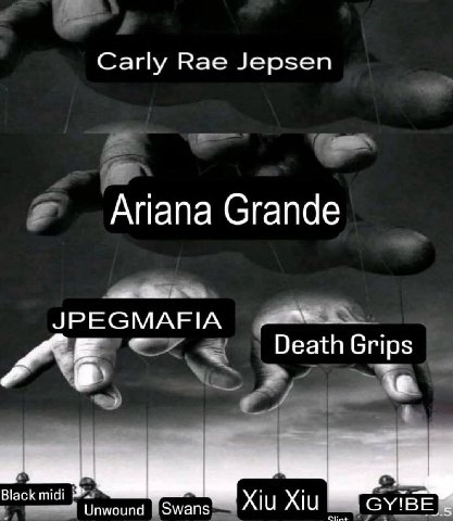 Carly Rae Jepsen “a Сгапае JPEGMAFIA Death Brips Black midi Unwound Xiu Xiu