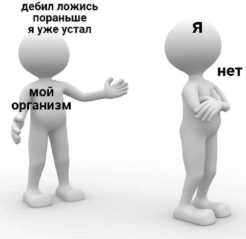 дебил ложись пораньше я уже устал Я организ!