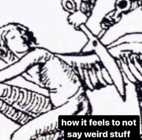 how it feels to not say weird stuff