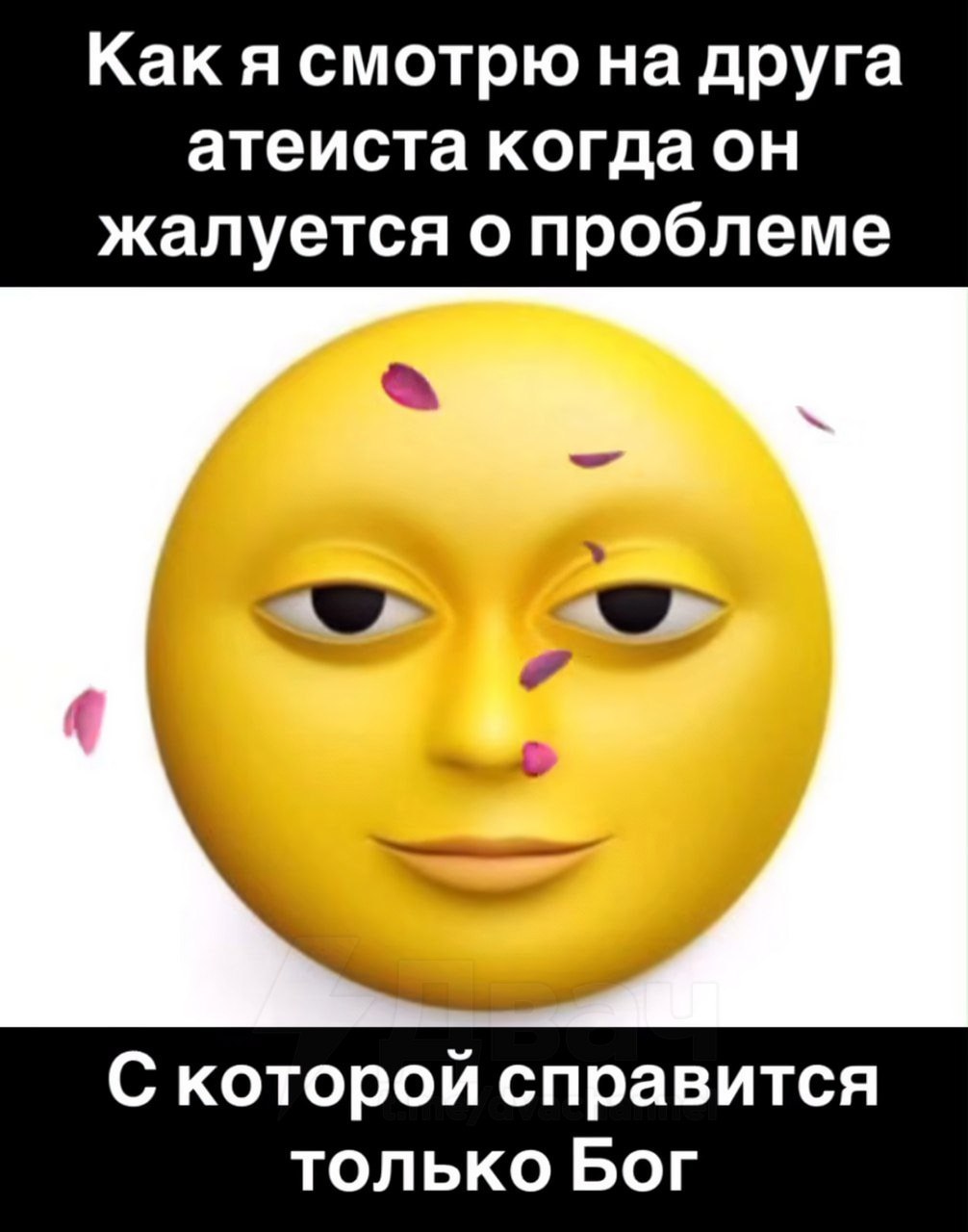 Как я смотрю на друга атеиста когда он жалуется о проблеме С которой справится только Бог