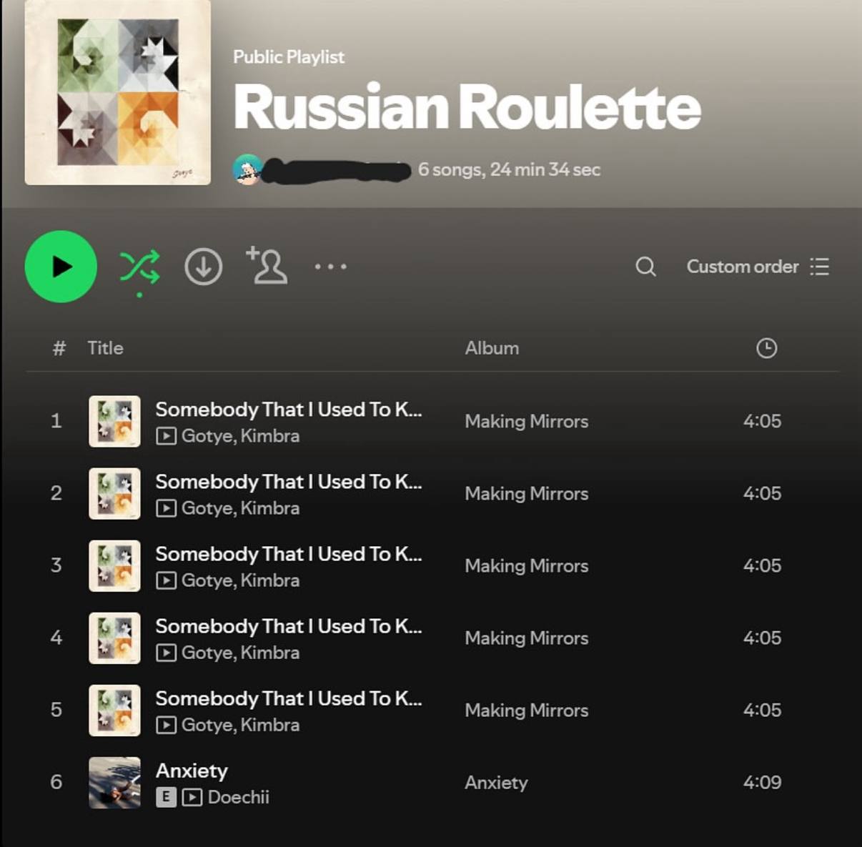 Russian Roulette 3 24 34 sec Custom order Tite Somebody That Used То К. ors, Gotve. К ста Somebody That Used То К. Making Ore Somebody That Used То К 1 ors Gotve. Somebody That Used To ars, Gotys. Som